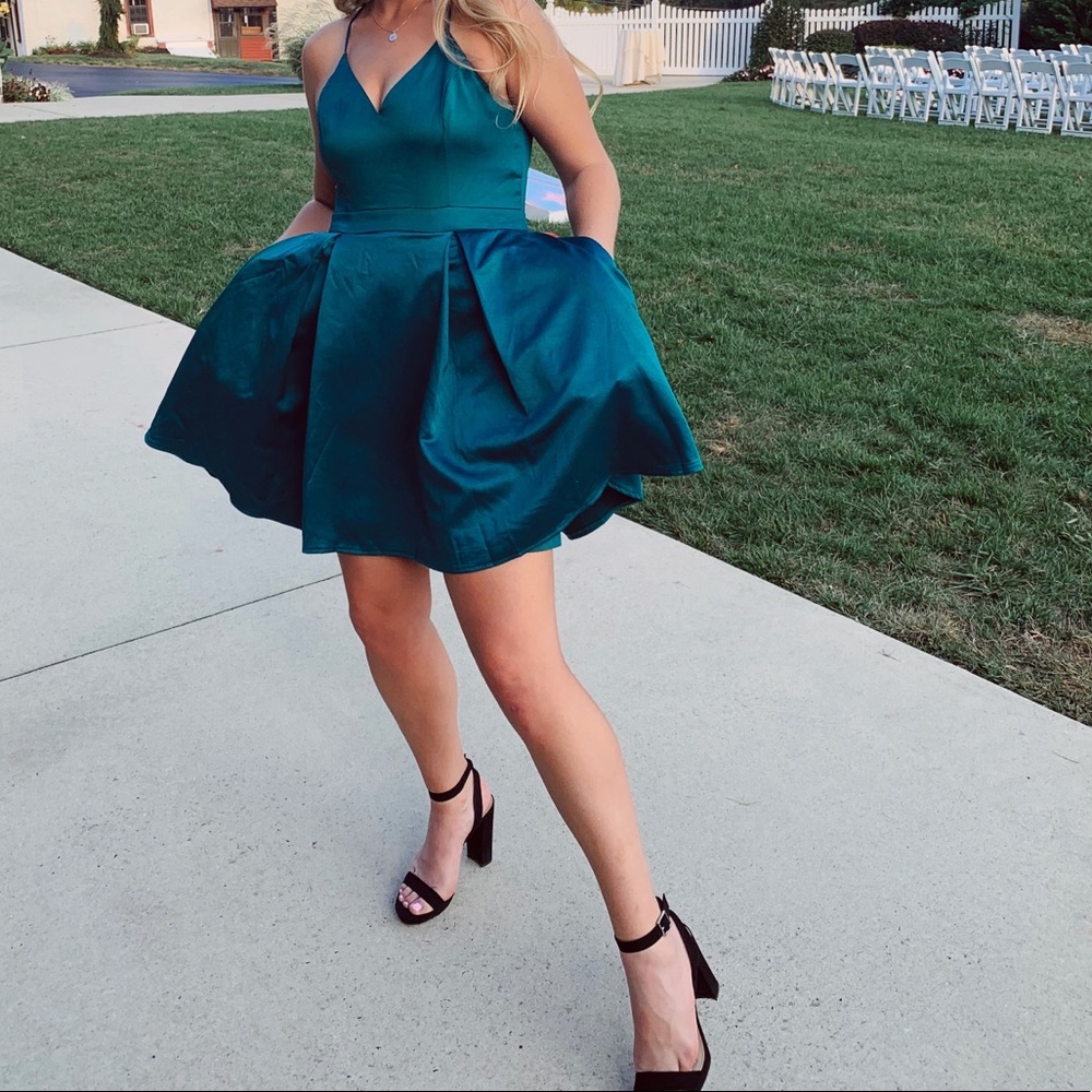Lulus Be With You Forest Green Skater Dress